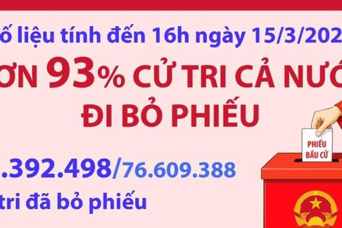 Bầu cử Quốc hội và HĐND: Hơn 93% cử tri cả nước đi bỏ phiếu