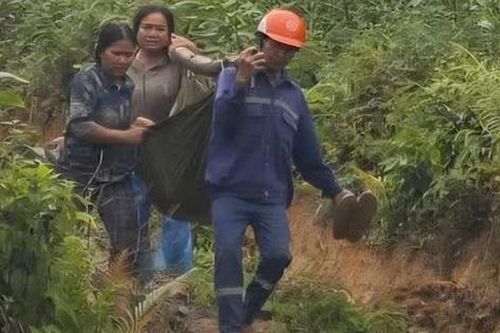 Chặt keo dưới đường dây cao thế ở Quảng Ngãi, hai người bị điện giật nguy kịch