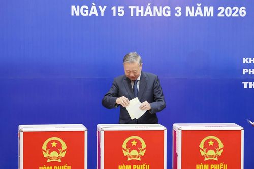 Tổng Bí thư Tô Lâm, lãnh đạo Đảng, Nhà nước bỏ phiếu bầu đại biểu Quốc hội, HĐND