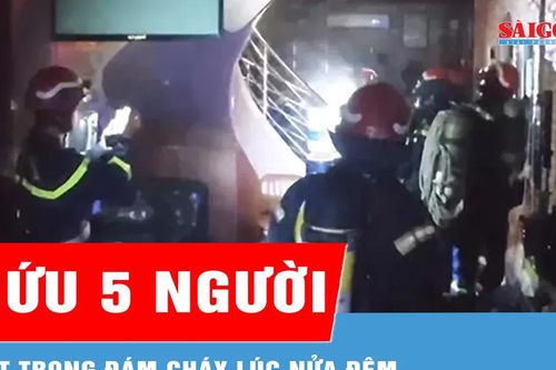 Kịp thời cứu 5 người kẹt trong đám cháy lúc nửa đêm