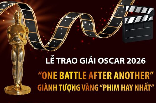 Lễ trao giải Oscar 2026: 'One Battle After Another' giành tượng vàng 'Phim hay nhất'