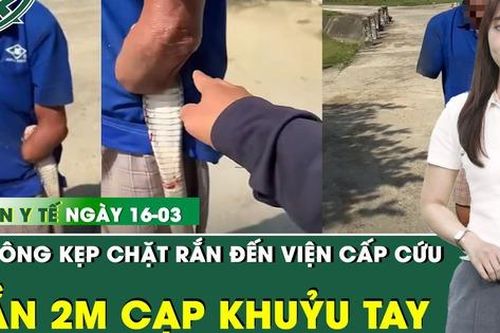 Bản Tin Y Tế 16/3: Cụ ông 79 tuổi đi cấp cứu với con rắn 2m cắn chặt vào khuỷu tay