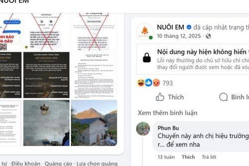 Không tìm được tài khoản Facebook của người sáng lập dự án 'Nuôi em'