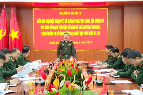 Quân khu 2 kiểm tra thực hiện nghị quyết tại Bộ CHQS tỉnh