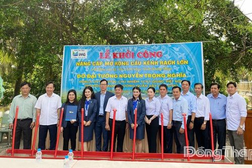 Khởi công nâng cấp, mở rộng cầu kênh Rạch Lớn tại xã Vĩnh Hựu