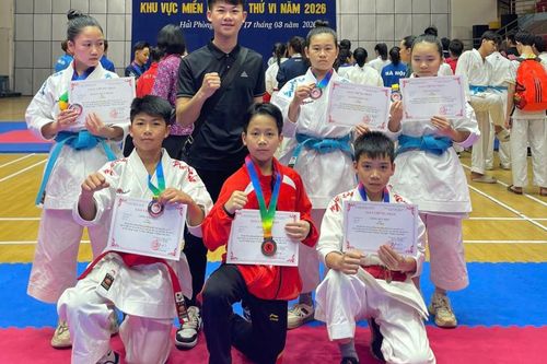 Cao Bằng đoạt 6 huy chương tại Giải vô địch các Câu lạc bộ Karate quốc gia khu vực miền Bắc