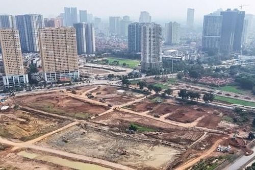 Toàn cảnh đại công trường xây hồ điều hòa Mễ Trì gần 400 tỷ đồng ở Hà Nội