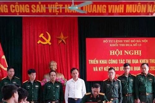 Cụm thi đua số 13 - Bộ Tư lệnh Thủ đô Hà Nội ký giao ước thi đua năm 2026