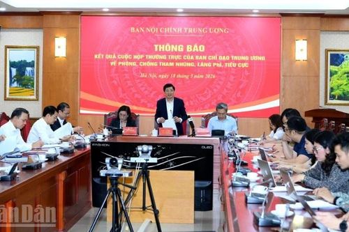 Thông báo kết quả cuộc họp của Thường trực Ban Chỉ đạo Trung ương về phòng, chống tham nhũng, lãng phí, tiêu cực