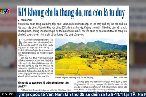 Điểm báo VTV1: KPI không chỉ là thang đo, mà còn là tư duy