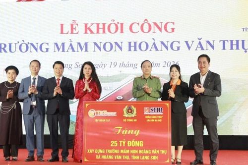 Lạng Sơn: Khởi công Trường mầm non Hoàng Văn Thụ với tổng nguồn vốn xã hội hóa 25 tỷ đồng