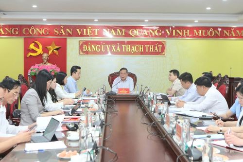 Kiểm tra việc triển khai nghị quyết tại xã Thạch Thất, Hòa Lạc, Hạ Bằng