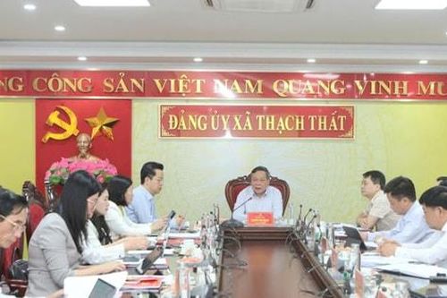Công bố quyết định kiểm tra đối với Đảng ủy các xã Thạch Thất, Hòa Lạc, Hạ Bằng