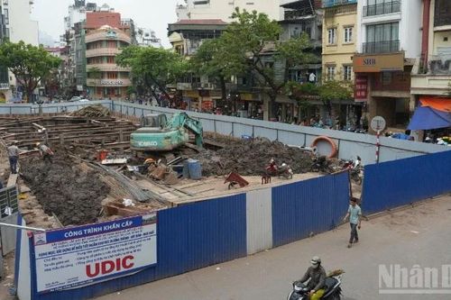 Dự án xây dựng bể điều tiết ngầm khu vực chợ Hàng Da: Giao thông ổn định sau hơn một tháng thi công