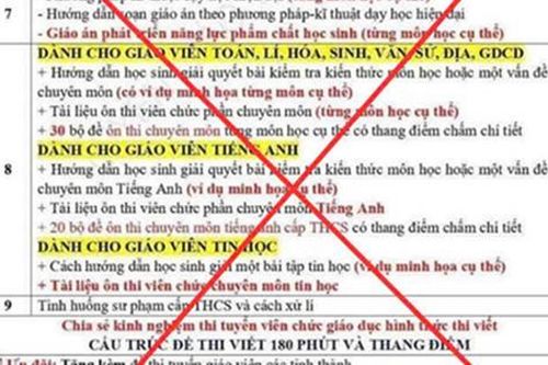 Rao bán tài liệu 'dỏm' ôn thi viên chức giáo dục tại Quảng Trị
