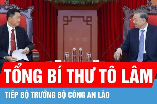 Tổng Bí thư Tô Lâm tiếp Bộ trưởng Bộ Công an Lào
