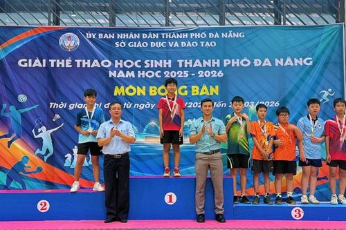 Giải bóng bàn học sinh thành phố Đà Nẵng:Trao hơn 100 huy chương cho các tay vợt xuất sắc
