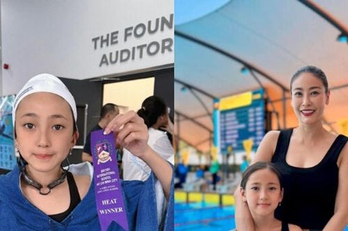 Con gái Hoa hậu Hà Kiều Anh giành giải Nhất bơi lội: Tài sắc chuẩn ái nữ hào môn ở tuổi 11