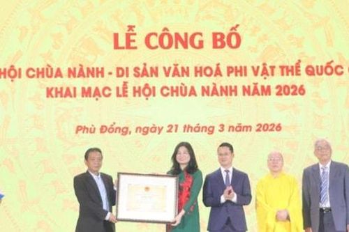 Xã Phù Đổng đón nhận Lễ hội chùa Nành là Di sản văn hóa phi vật thể quốc gia
