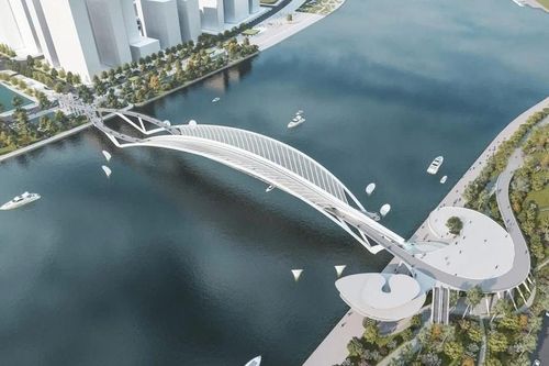 Cầu đi bộ nghìn tỷ hình lá dừa trên sông Sài Gòn: Tiến độ và kỹ thuật thi công đặc biệt