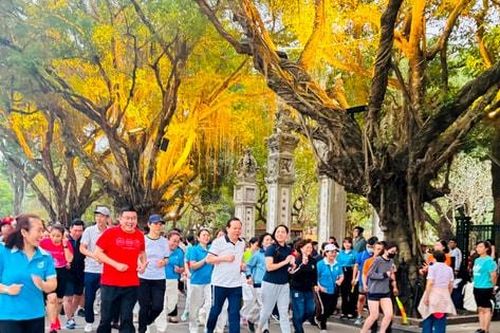 Hơn 500 người dân hưởng ứng Ngày chạy Olympic vì sức khỏe toàn dân tại Văn Miếu - Quốc Tử Giám
