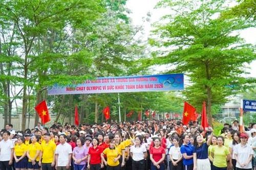 Xã Trung Giã: Hơn 700 người tham dự Ngày chạy Olympic vì sức khỏe toàn dân năm 2026