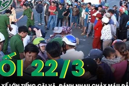 Hãi hùng clip 2 tài xế lớn tiếng cãi vã, đánh nhau chảy máu đầu giữa đường ở TPHCM