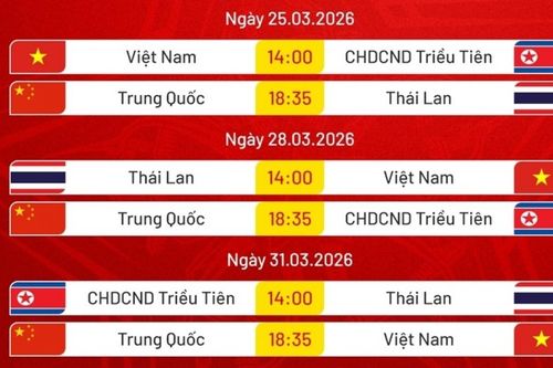 Lịch thi đấu của U23 Việt Nam tại giải giao hữu quốc tế CFA Team China - Tây An 2026