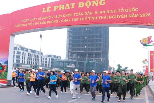 Thái Nguyên: Gần 8.000 người tham gia Ngày chạy Olympic vì sức khỏe toàn dân năm 2026