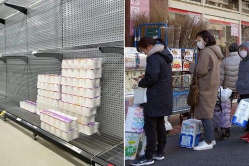 Lo thiếu giấy vệ sinh do căng thẳng ở Trung Đông, người Nhật đổ xô đi mua gom