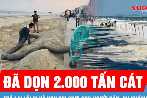 Hơn 2.000 tấn 'cát bay' xâm lấn khu vực Bãi Sau đã được dọn
