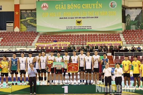 Bế mạc và trao thưởng Giải bóng chuyền cúp Hoa Lư-Bình Điền lần thứ XX, năm 2026