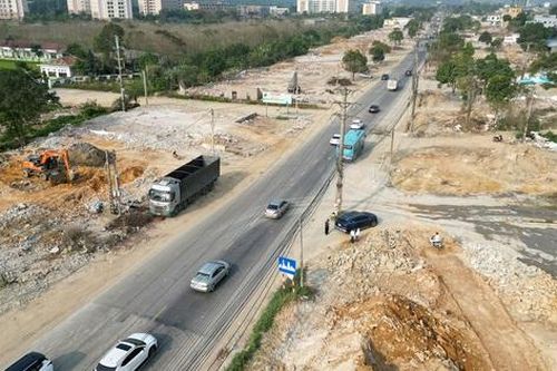 Công trường tuyến nối Đại lộ Thăng Long - Hòa Bình tăng tốc
