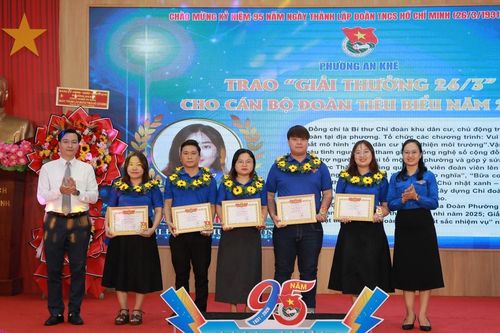 Đoàn phường An Khê trao 'Giải thưởng 26/3' cho 20 cán bộ Đoàn tiêu biểu