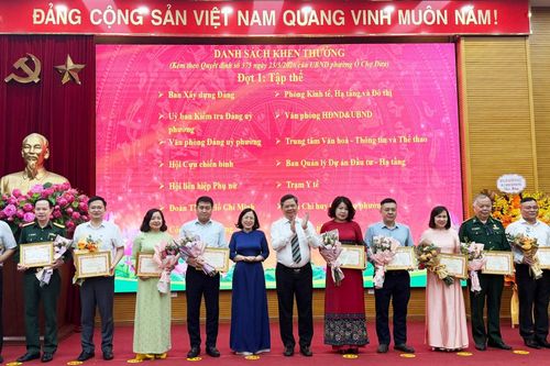 Phường Ô Chợ Dừa khen thưởng công tác bầu cử