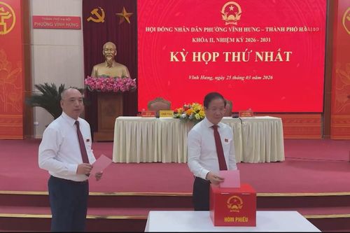 Phường Vĩnh Hưng bầu các chức danh chủ chốt khóa 2 nhiệm kỳ 2026-2031
