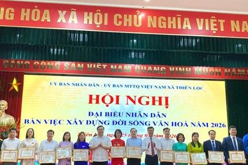 Xã Thiên Lộc: Khen thưởng 41 tập thể, cá nhân trong phong trào toàn dân đoàn kết xây dựng đời sống văn hóa