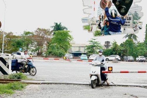 Hà Nội: Cảnh báo đã bật, người dân vẫn liều vượt rào chắn đường sắt