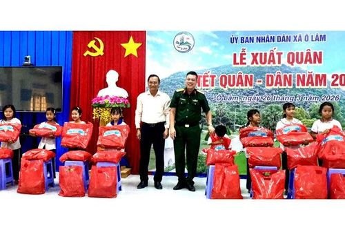 Xã Ô Lâm tổ chức lễ xuất quân Tết Quân - Dân năm 2026