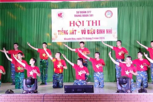Trung đoàn 591 tổ chức Hội thi 'Tiếng hát - vũ điệu binh nhì' năm 2026