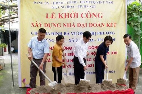 Xã Ứng Hòa khởi công nhà 'đại đoàn kết' cho hộ gia đình khó khăn