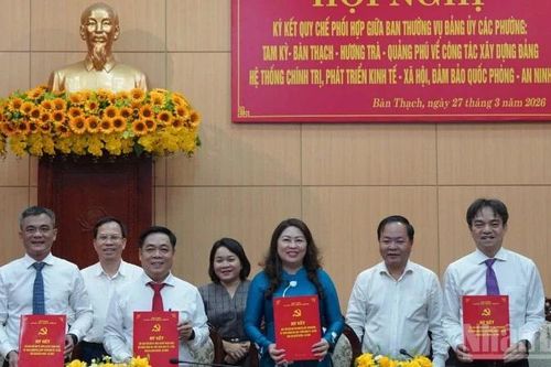 Đà Nẵng: Ký kết quy chế phối hợp giữa Đảng ủy 4 phường Hương Trà, Tam Kỳ, Quảng Phú và Bàn Thạch