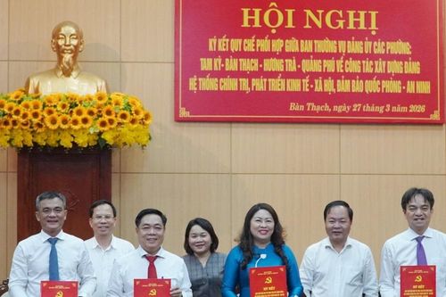 Các phường Tam Kỳ, Bàn Thạch, Hương Trà và Quảng Phú ký kết quy chế phối hợp hỗ trợ nhau phát triển
