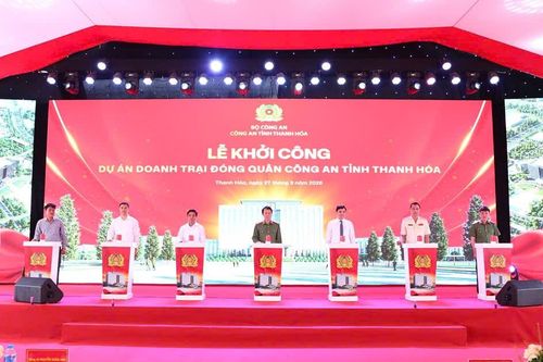 Bộ trưởng Lương Tam Quang dự lễ khởi công xây dựng Doanh trại đóng quân Công an tỉnh Thanh Hóa