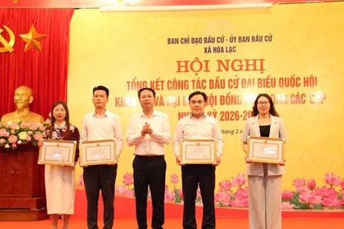 Xã Hòa Lạc: Tổng kết công tác bầu cử đại biểu Quốc hội và HĐND các cấp nhiệm kỳ 2026-2031