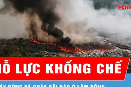 Nỗ lực khống chế đám cháy rừng và cháy bãi rác ở Lâm Đồng