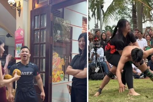 Hot girl Anh Thơ chưa giải nghệ, tới tận nhà 'Quỷ lùn' Hồng Sơn thách đấu vật
