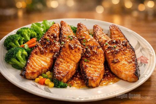 Cá hồi sốt Teriyaki