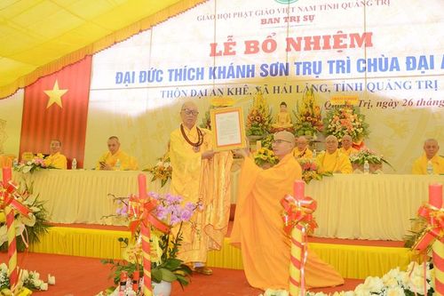 Quảng Trị: Bổ nhiệm Đại đức Thích Khánh Sơn trụ trì chùa Đại An Khê