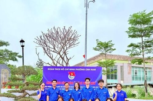Đoàn phường Lĩnh Nam khánh thành công trình 'Ghế đá thanh niên'.